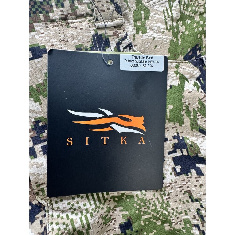 Sitka Traverse Pant 32R Optifade Subalpine Camo Hunting Pants Mens 600029-SA - Picture 2 of 5